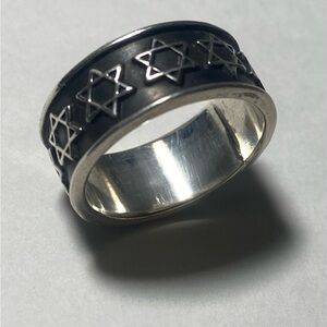 925 Sterling Silver Star Of David Jewish Eternity Band Ring